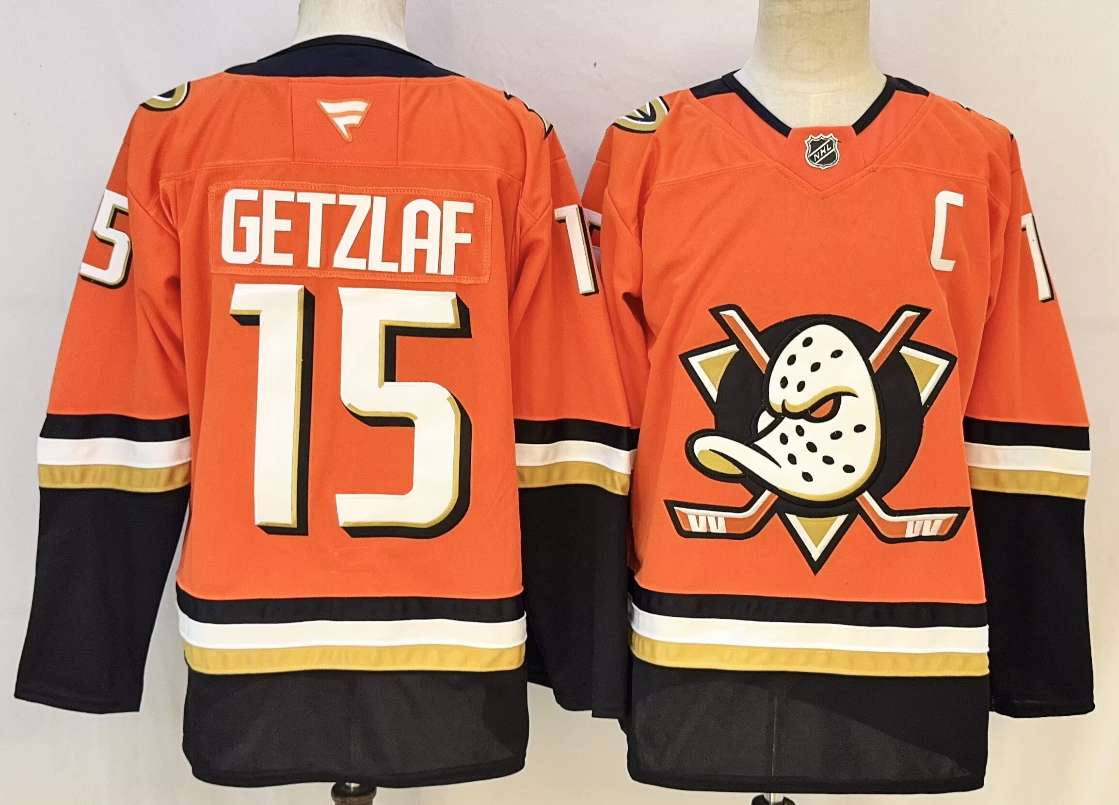 Men's Anaheim Ducks #15 Ryan Getzlaf Orange 2026 With C Patch Home Stitched Hockey Jersey